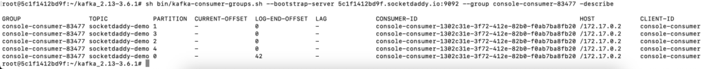 Kafka Console Group Describe Command Output