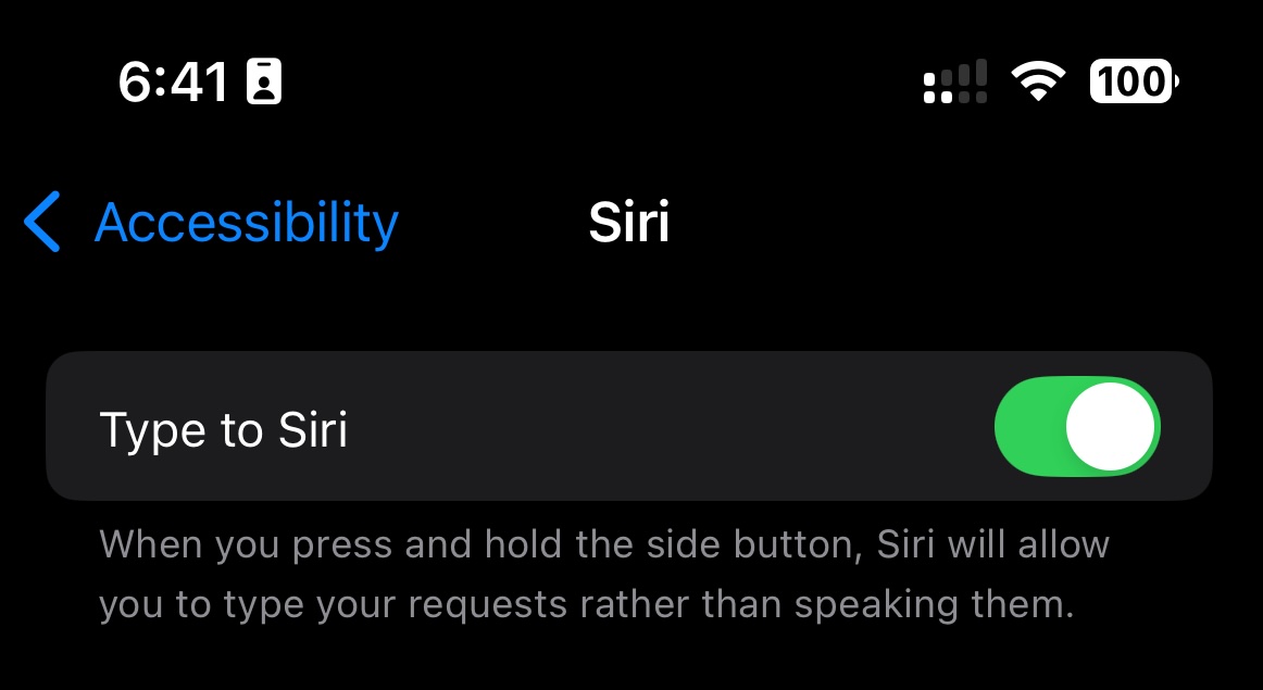 Type to Siri on iPhone